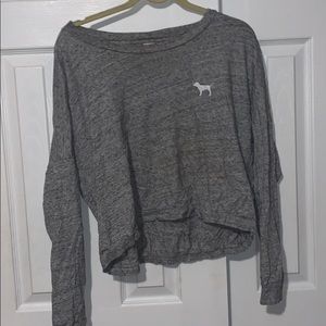 Grey PINK graphic long sleeve